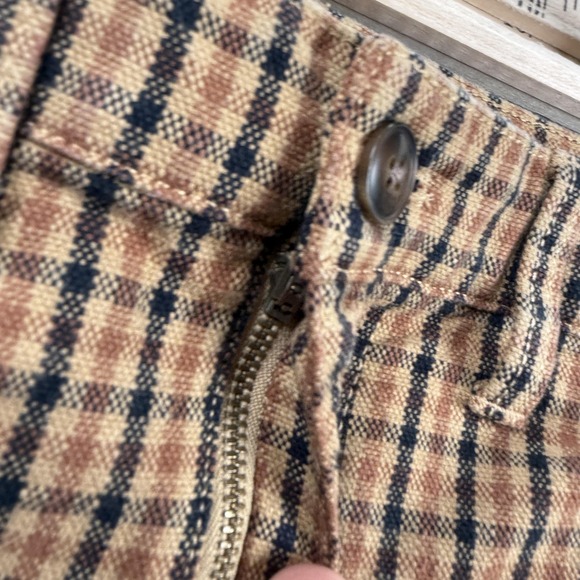 Madewell Pants Women 27 Brown Slim Emmett Wide Leg Crop Check Stretch Casual Y2K - Picture 8 of 13